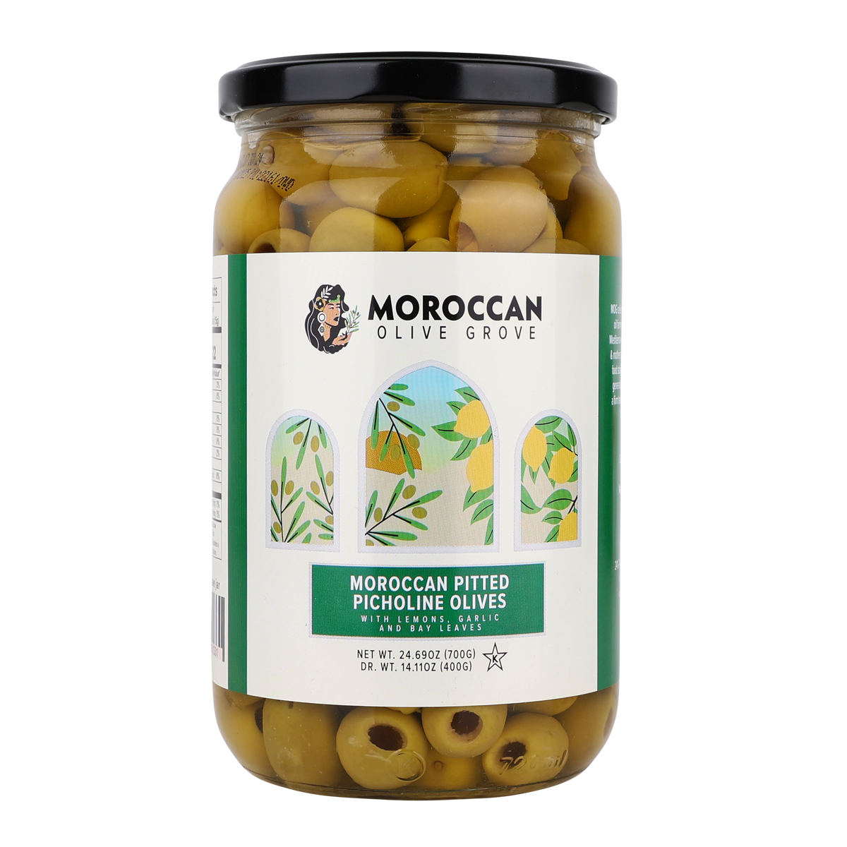 Moroccan Pitted Picholine Olives 700g Moroccan Olive Grove