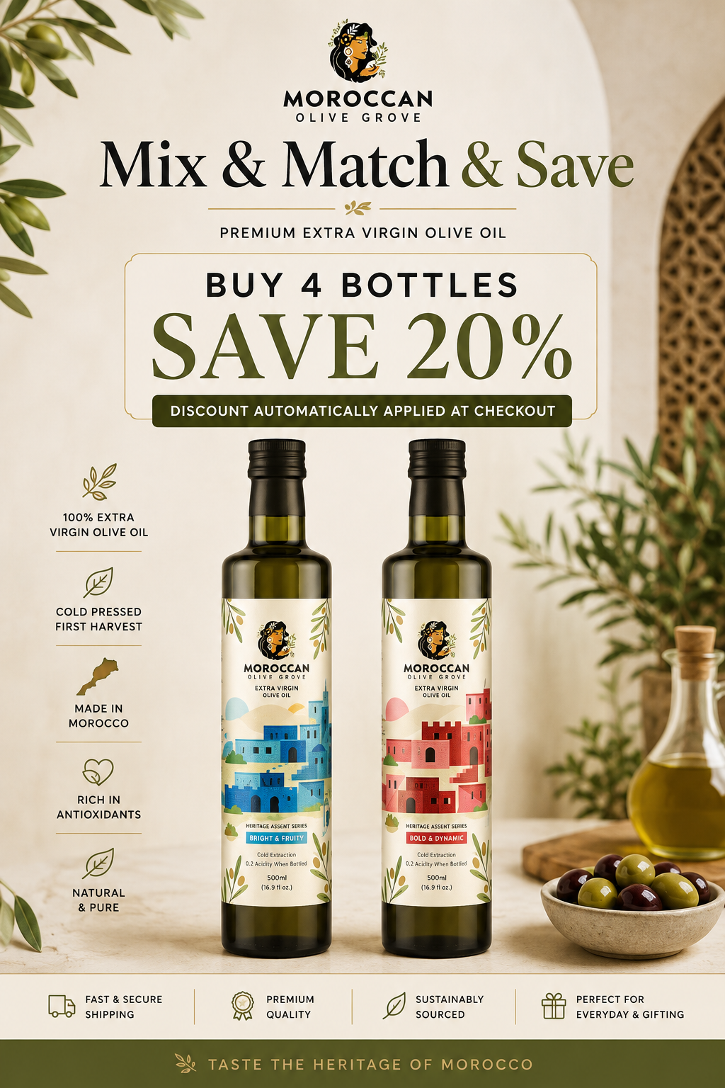 The Red Olive Oil - Bold & Dynamic - 500ml – Moroccan Olive Grove
